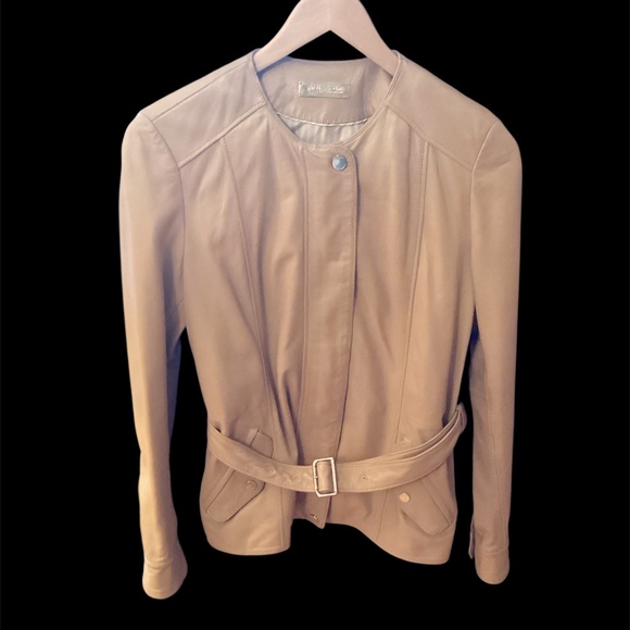 Massimo Dutti Tan Leather Jacket, Tagged large fits medium - Picture 2 of 15